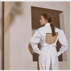 Piece of white Carla open back shirt